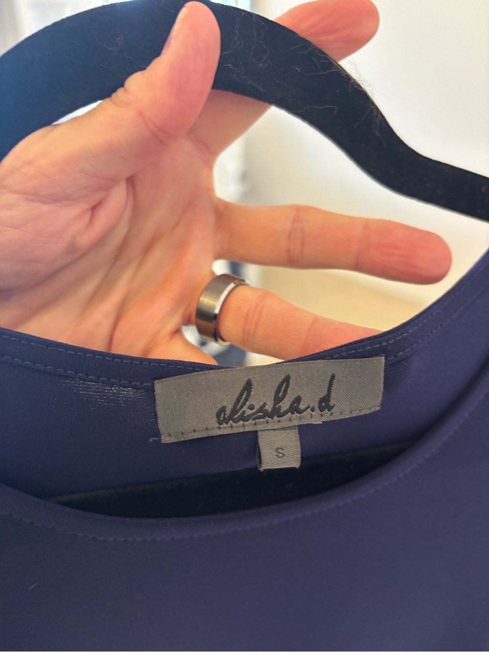 Akris Punto Navy Scoop Neck Stretch Top - Picture 4 of 7